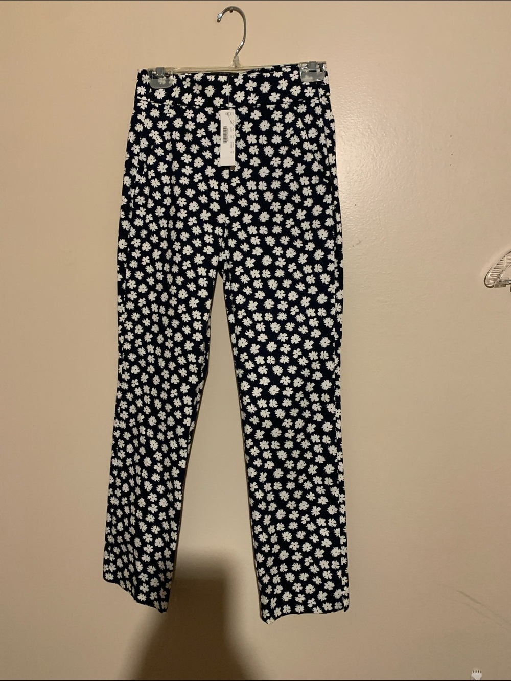 Women J. crew Floral Print pants size 00- Stretch Daisy Pattern daisy print navy